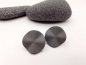 Preview: Runde Falten Ohrstecker grau